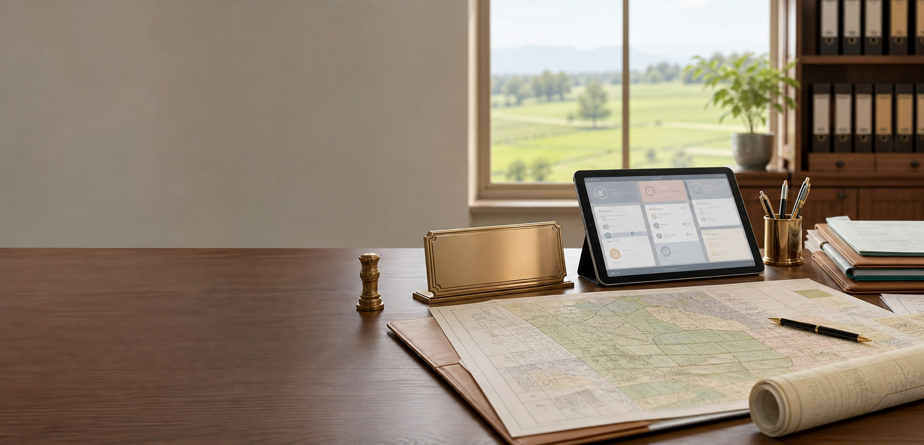 Land record documents and revenue service desk